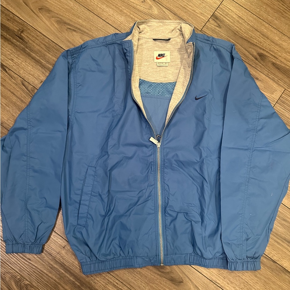 Nike Blue Windbreaker Jacket with Elastic Cuffs